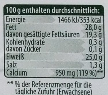 Bergbauern Käse Rauchkäse - Nutrition facts - de