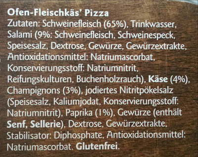 Ofen Fleischkäse Pizza - Ingredients - de