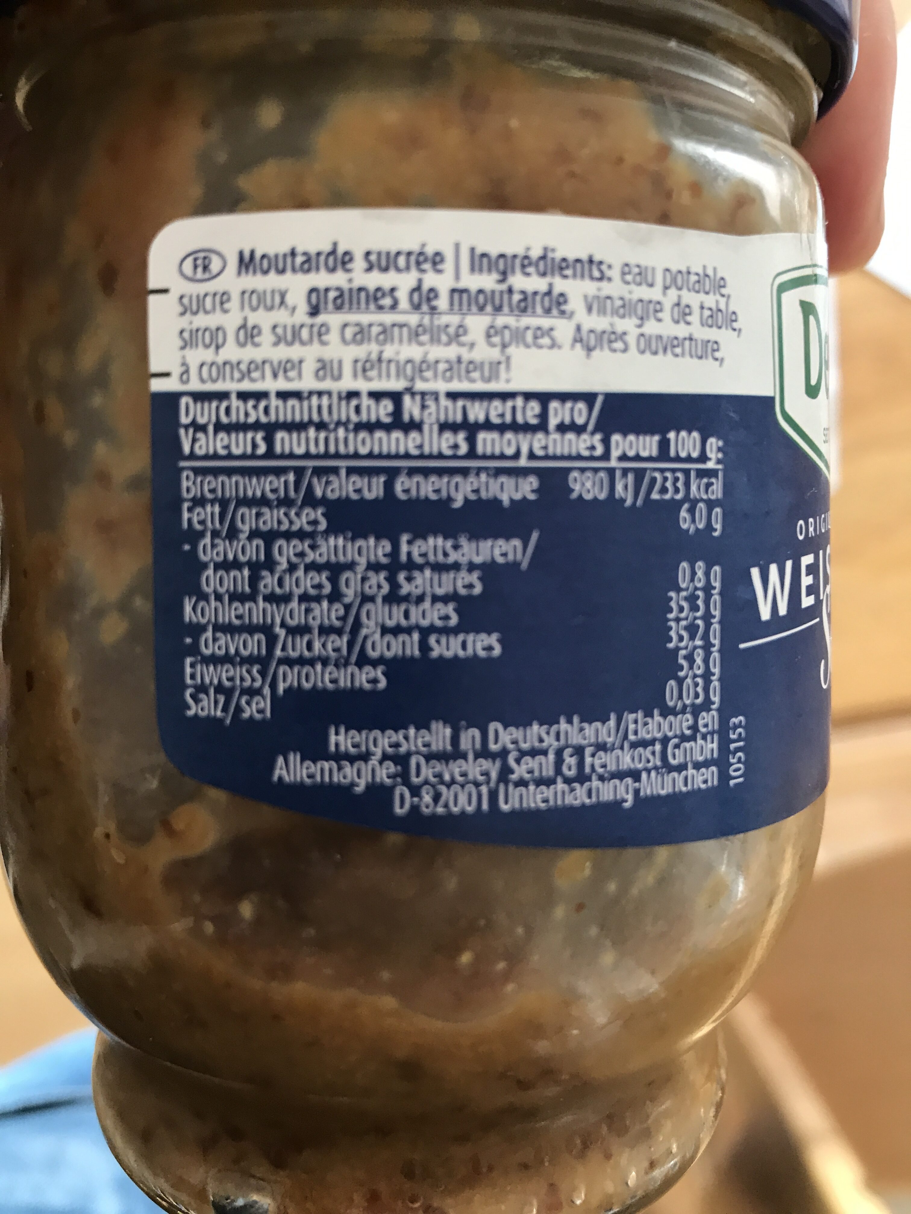 Weisswurst Senf - Ingredienti - fr