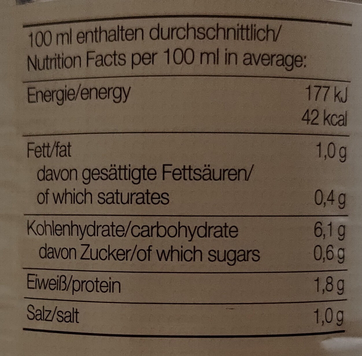 Schwäbische Maultaschensuppe - Nutrition facts - de