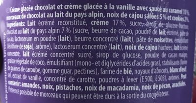 Crème Glacée Cajou / Caramel - Ingrédients