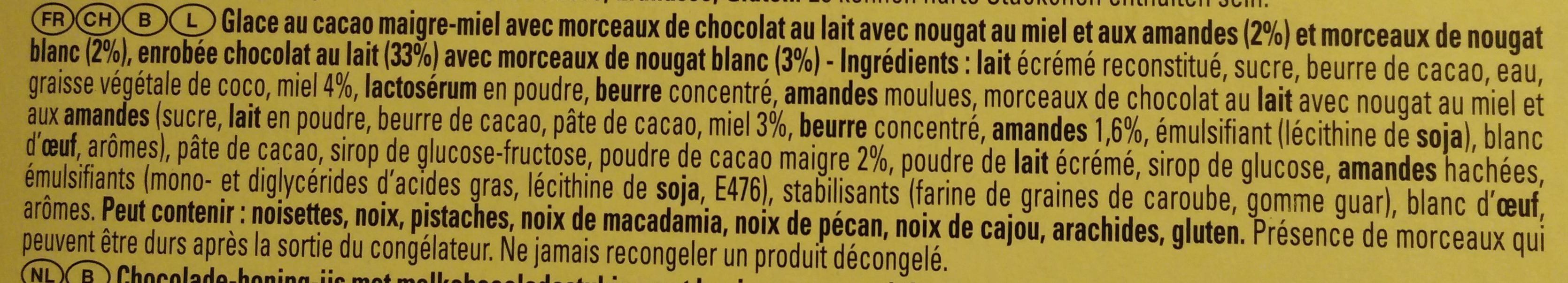 Glace au Toblerone - Ingrédients