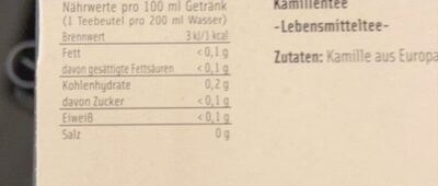 Kamilletee-1,59€/10.9 - Nährwertangaben