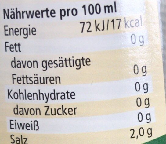 Essig - Kräuter Essig - Nutrition facts - de