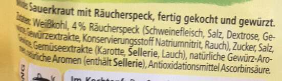 Mildes Sauerkraut mit Speck - Ingrédients - de