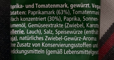 Paprika Tomatenmark - Ingredientes - de