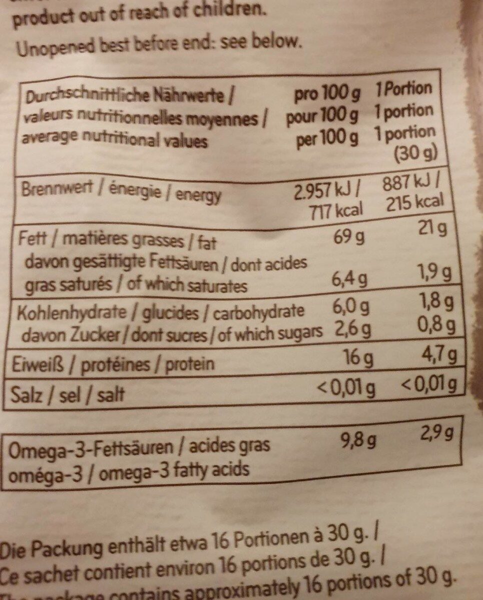 Walnusskerne - Nutrition facts - fr
