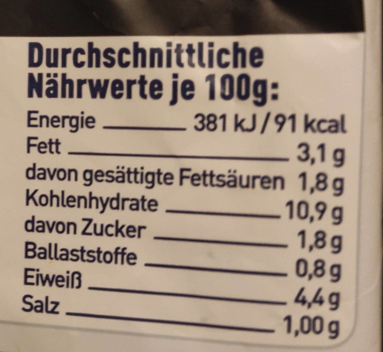 Wildlachs in Kräuterrahm - Nutrition facts