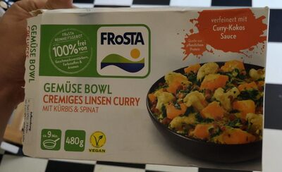 Frosta Gemüsebowl Cremiges Linsencurry mit Kürbis & Spinat - Product - de