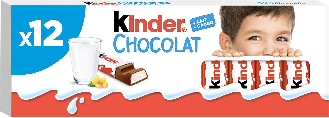 Kinder Chocolat chocolat au lait avec fourrage au lait x12 barres - Producto - en