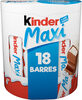 Kinder maxi barre chocolat au lait avec fourrage au lait 18 barres - Producto