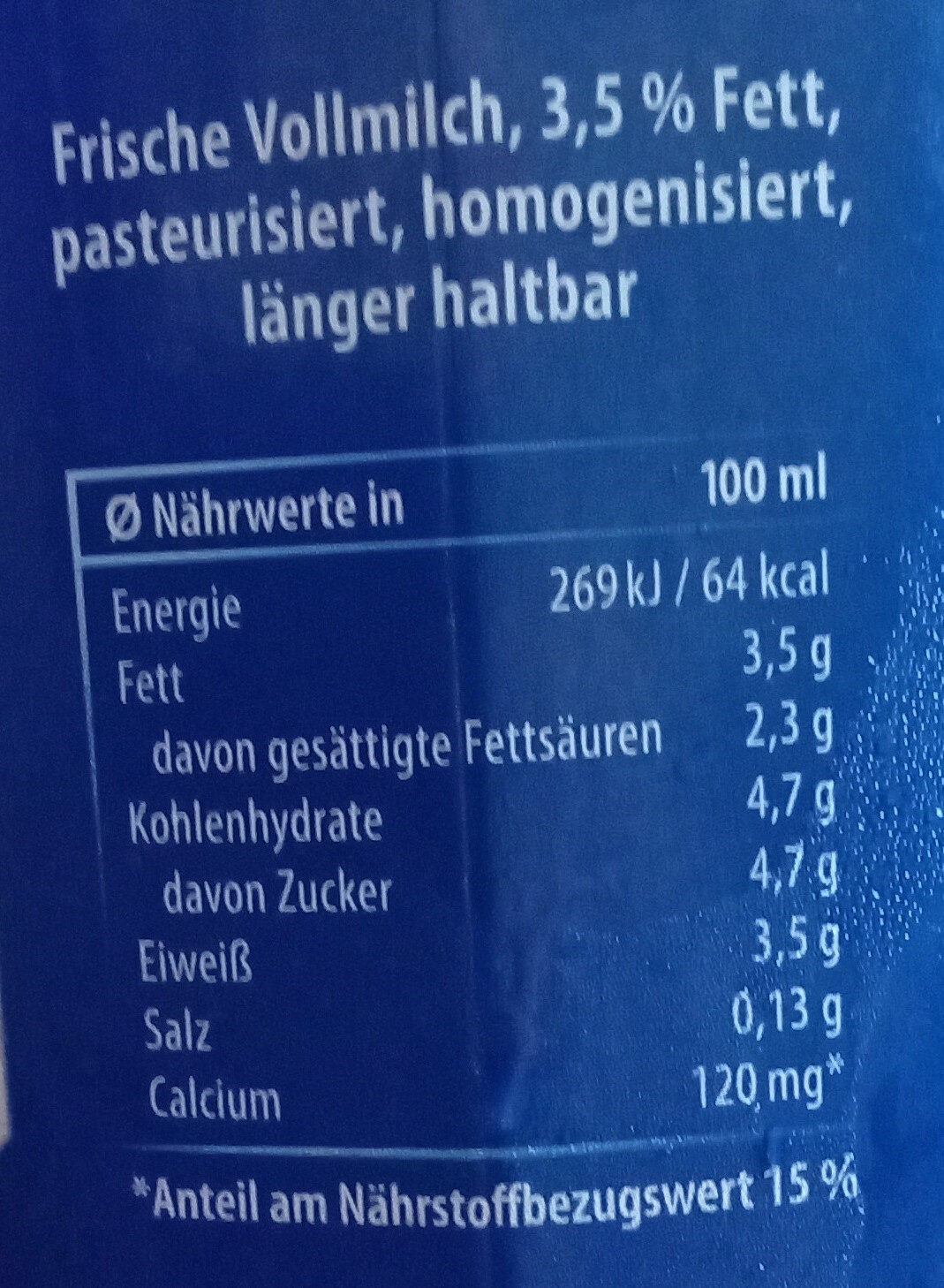 Weihenstephan Milch 3.5% - Zutaten