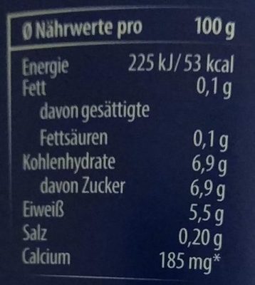 Joghurt mild 0,1% Fett - Nährwertangaben