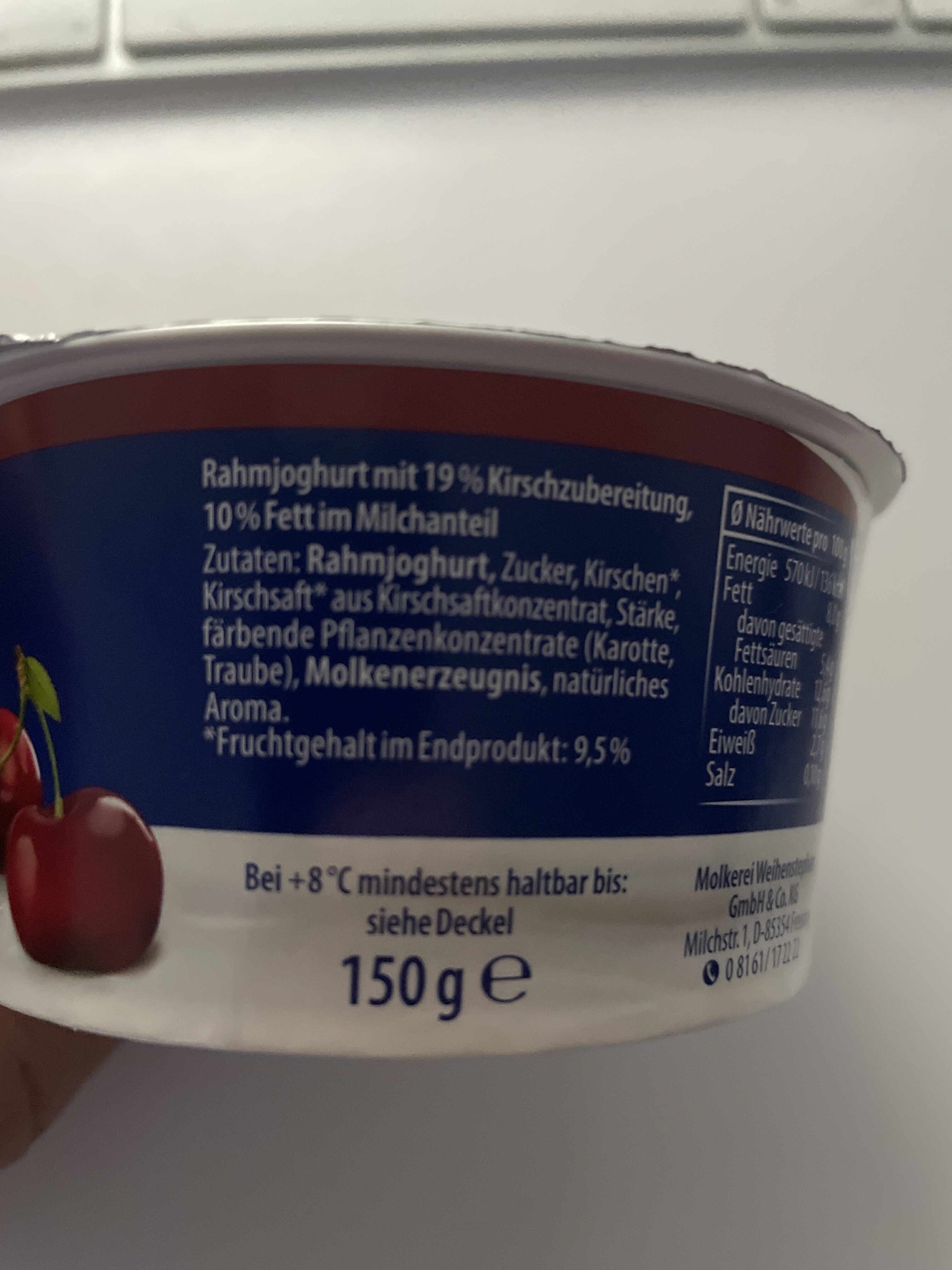 Rahmjoghurt Kirsche - Ingredienser - de