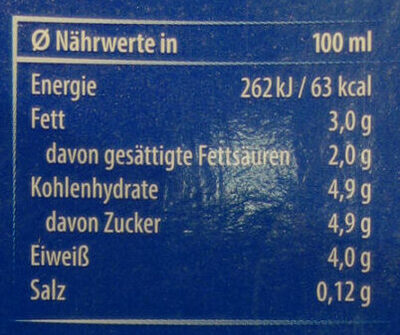 Barista Milch 3% - Nutrition facts - de