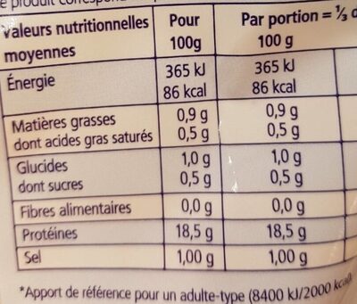 Crevettes du Pacifique - Nutrition facts - fr