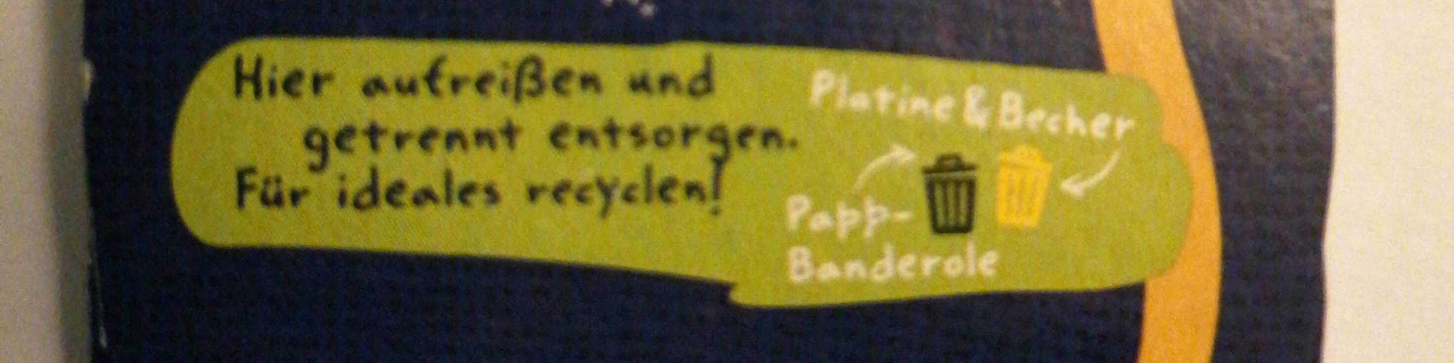 Sahnekefir Mild Auf Frucht Mango-vanille - Recycling instructions and/or packaging information - de