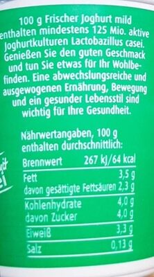 Frischer Joghurt 3,5% - Voedingswaarden - de