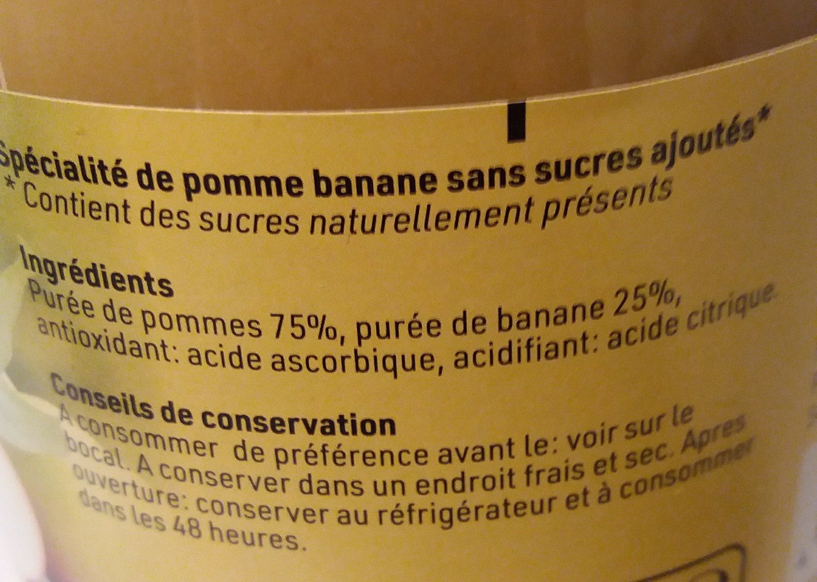 Compote pomme & banane - Ingredients - fr