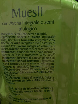 Muesli - Ingredients - it