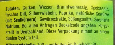 Bayerisches Gurkenfässchen - Zutaten