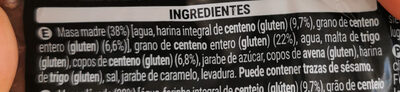 Pan 82% integral de centeno cortado - Ingredients - es