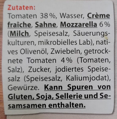 Tomate-Mozzarella-Sauce - Ingredients - de