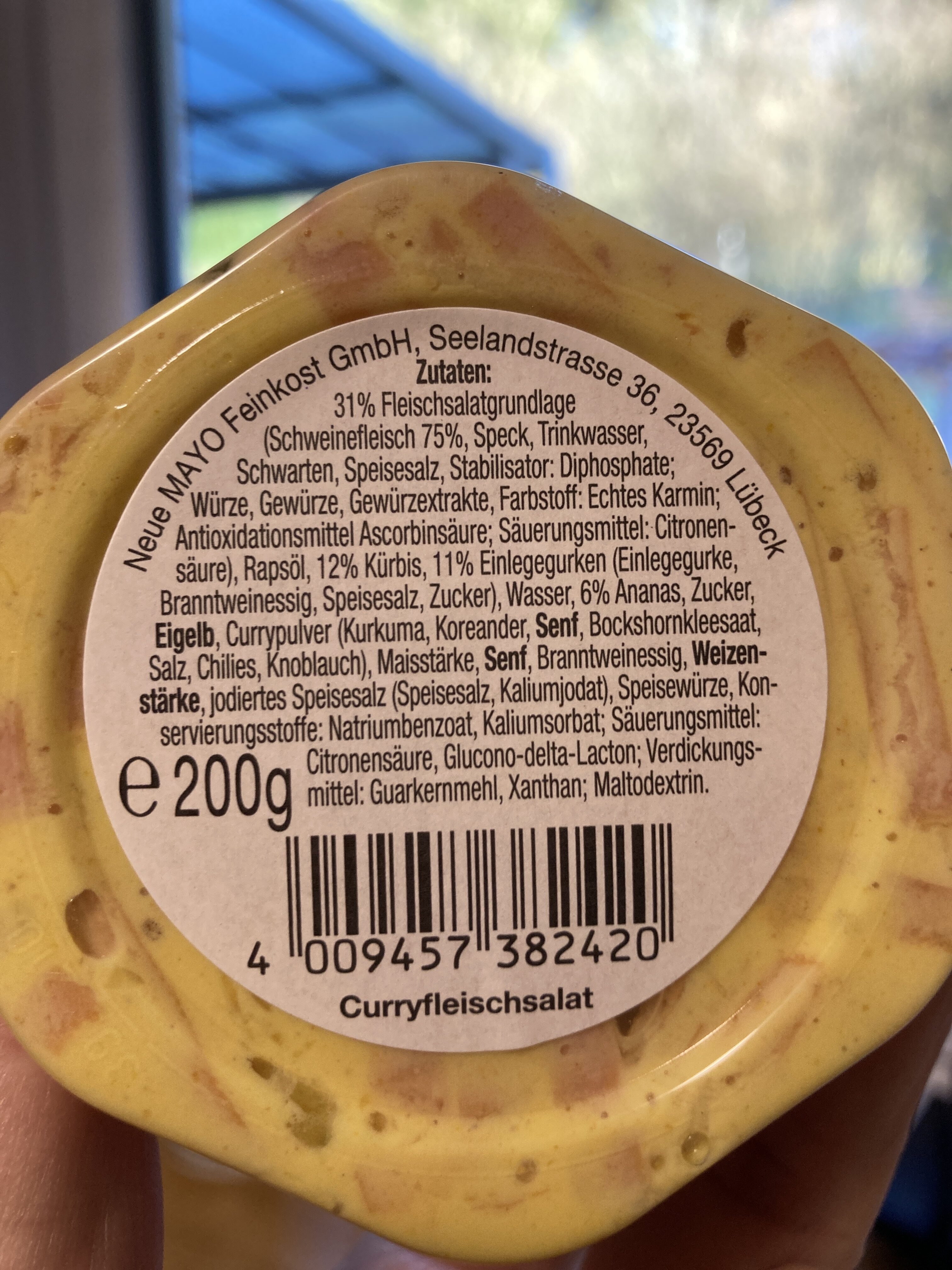 Curry Fleischsalat - Nährwertangaben