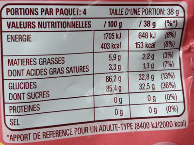 Skittles Chewies - Información nutricional - fr
