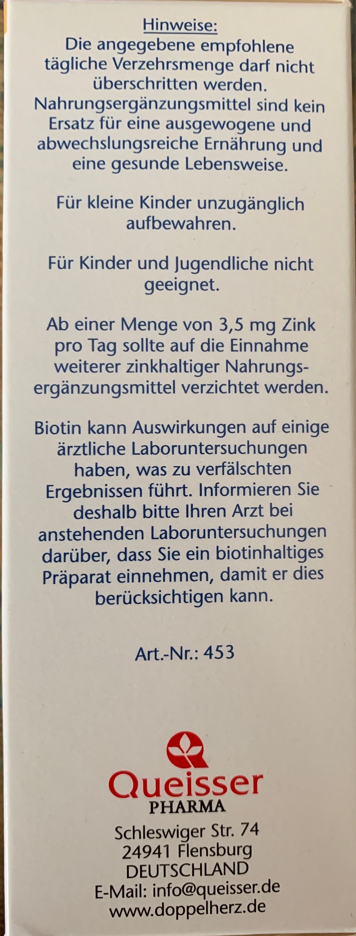 A-Z Depot Langzeit-Vitamine - Recycling instructions and/or packaging information - de