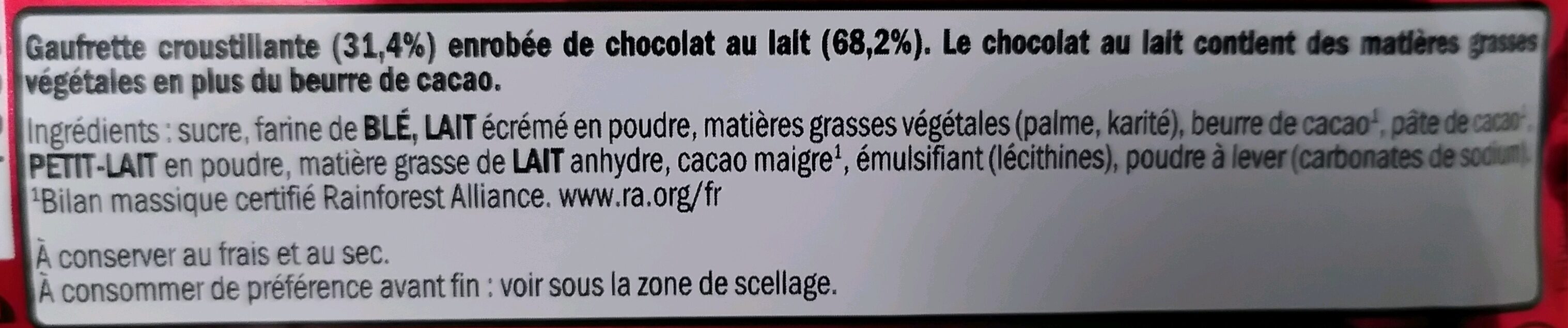 KitKat 4 Chocolat au Lait - Ingredientes - fr