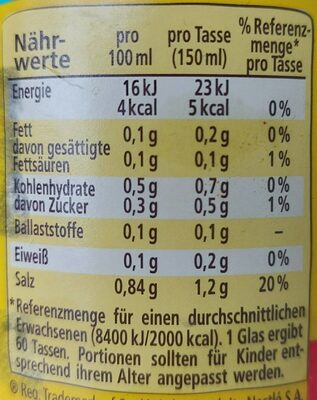 Maggi Gemüse Brühe - Nutrition facts - de