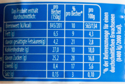 Quark-Joghurt Creme Stracciatella - Voedingswaarden - de