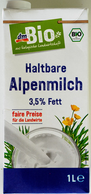 Haltbare Alpenmilch 3,5 % Fett - Producto - de