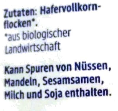 Hafer Flocken Feinblatt - Ingredients - de