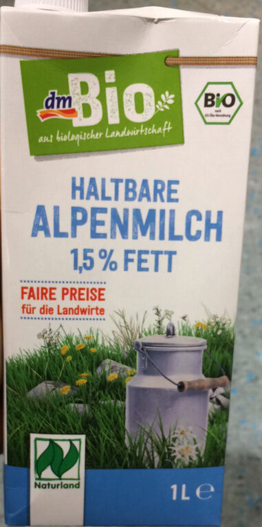 Haltbare Alpenmilch 1,5% Fett - نتاج - de