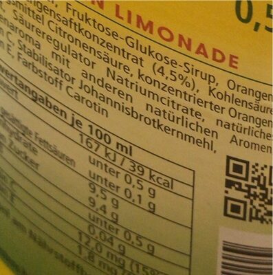 Orangen Limonade - Nutrition facts
