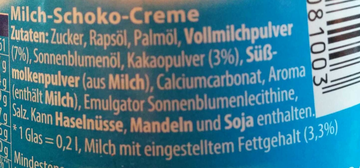 Schoko Mac - Ingredients - de