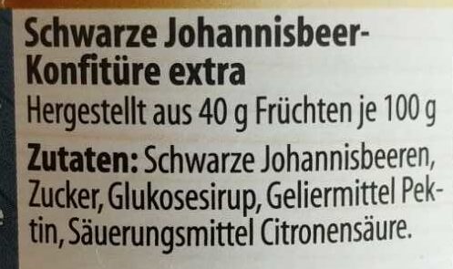 Extra Schwarze Johannisbeere - Ingredienser - de
