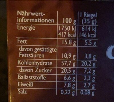 Corny Haferkraft, Kakao - Nutrition facts - de