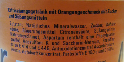 Erfrischungsgetränk mit Orangengeschmack - Zutaten