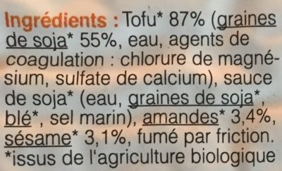 Tofu fumé - Ingredients - fr