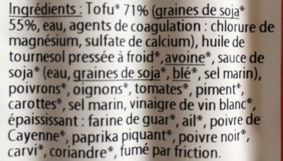 Tofu "Viennoises" à la Hongroise - Ingredients - fr