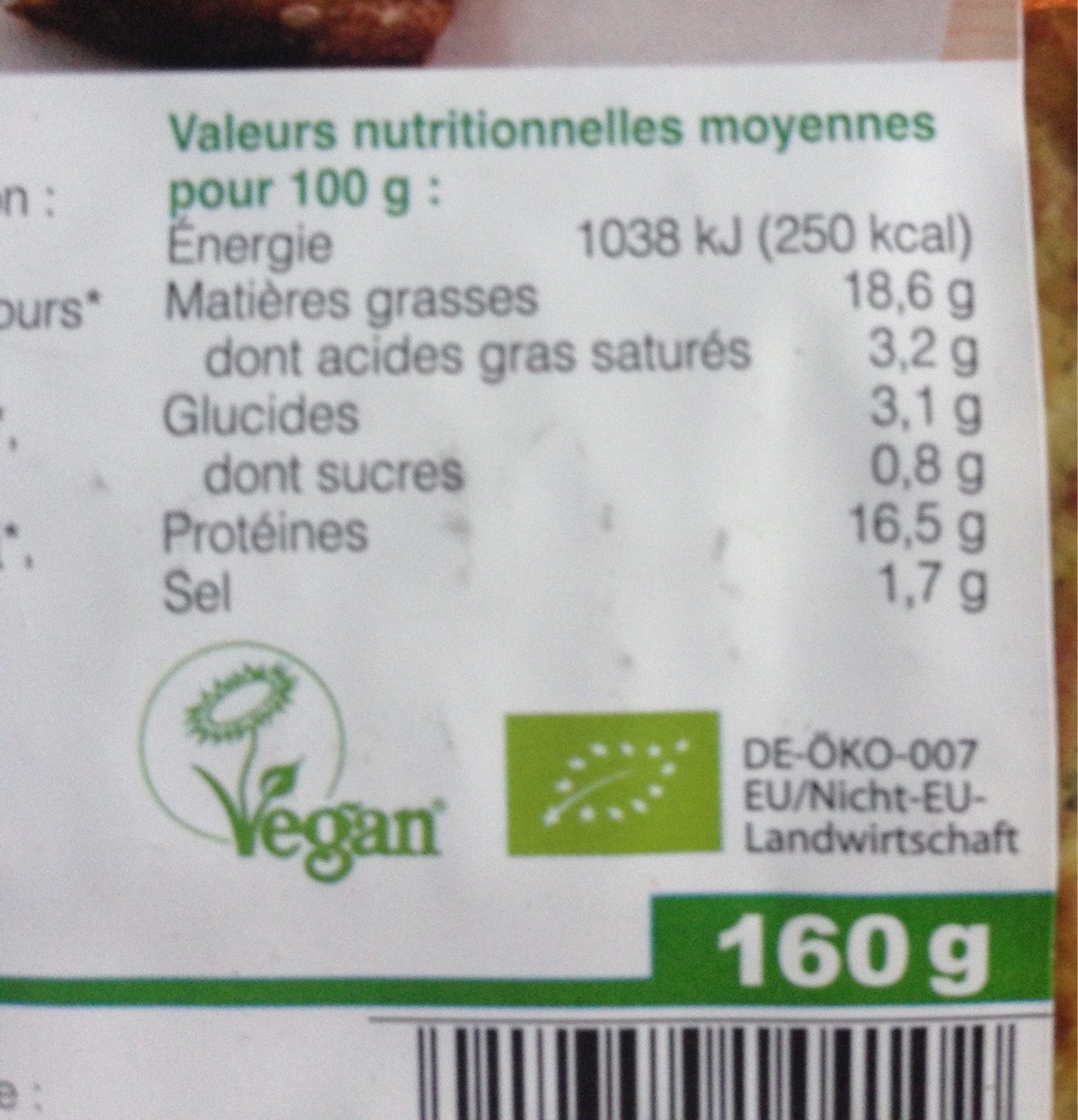 Tofu à l'Ail des Ours - Valori nutrizionali - fr