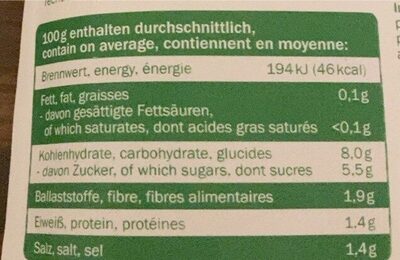 Spreewälder Sauerkraut - Nutrition facts