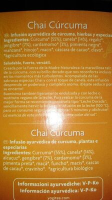 Curcuma Chai - Nährwertangaben - es