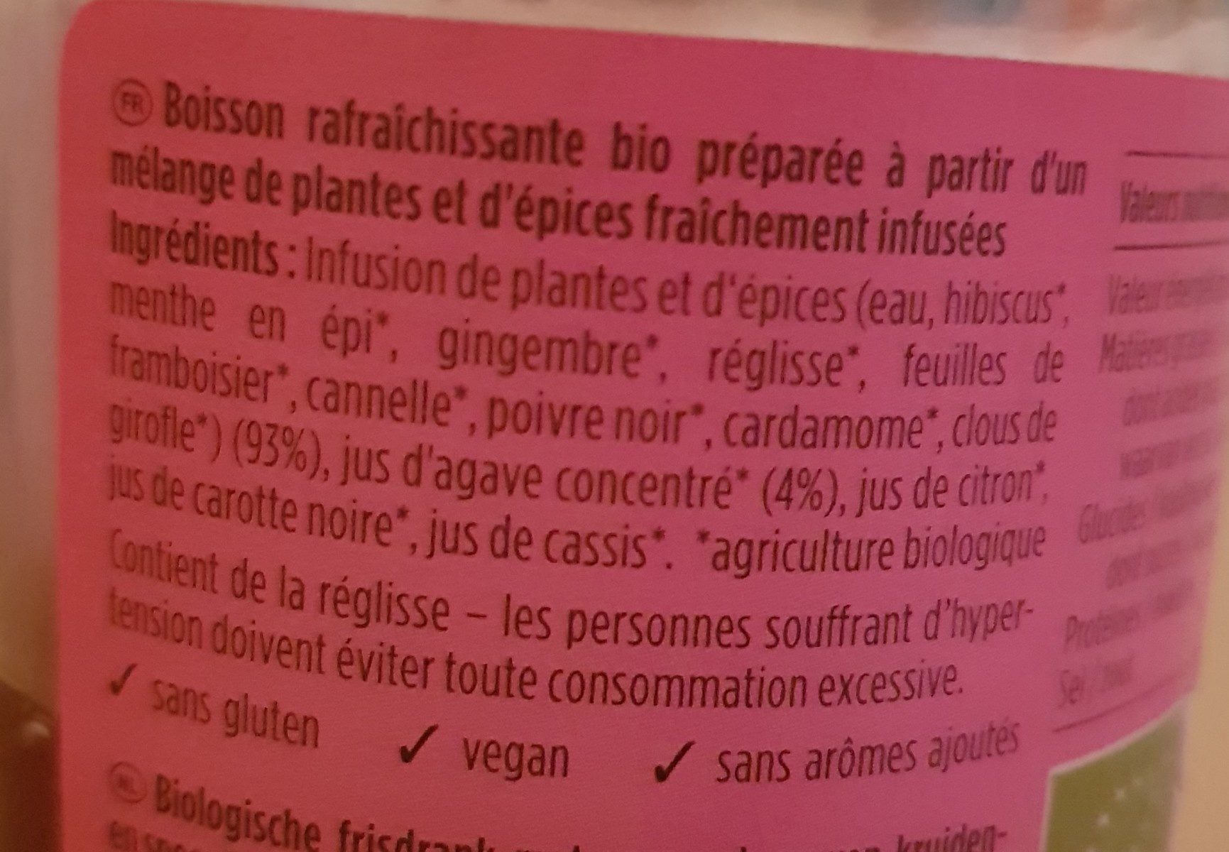 Thé hibiscus mint - Ingredientes - fr