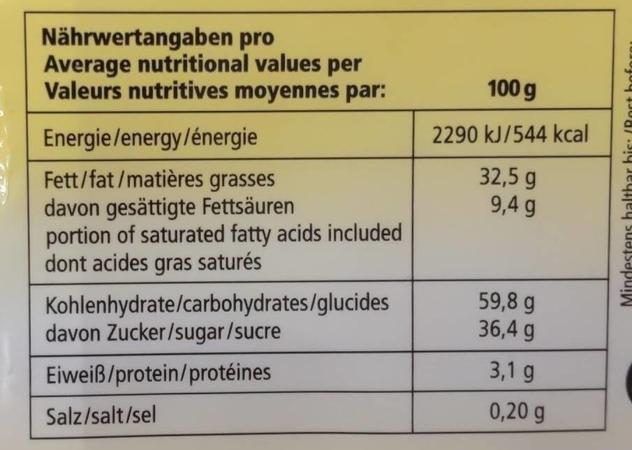 Zitrone Waffeln - Nutrition facts - de