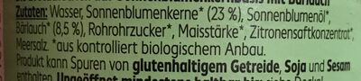 K-take it veggie Bio Brotaufstrich Bärlauch - Zutaten