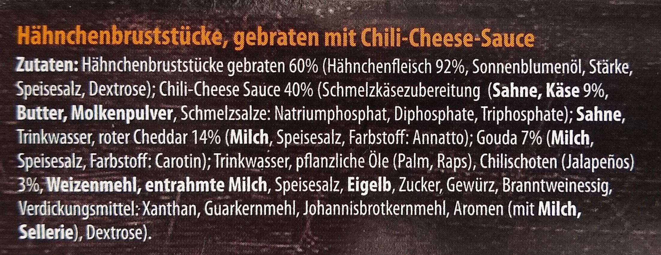 Chili-Cheese-Chicken - Zutaten